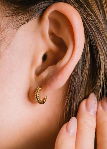 Lover's Tempo Twist Demi Fine Huggie Earrings