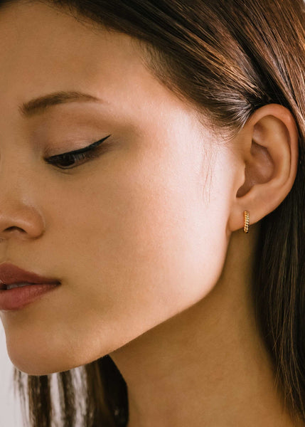 Lover's Tempo Twist Demi Fine Huggie Earrings