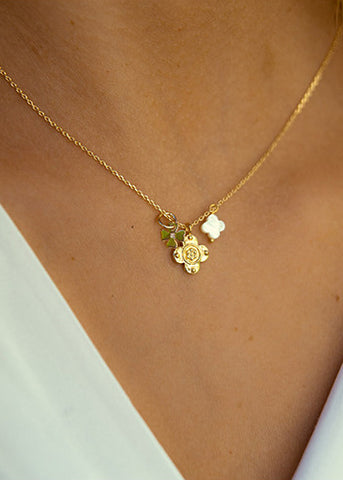 Sophie Deschamps  |  Clover Charm Necklace, Gold or Silver