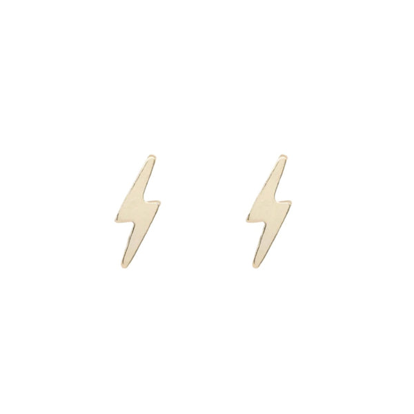 Petite Gold  |  Lightning Bolt Studs