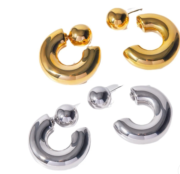 HoopLa Style  | Puffy Thea Hoops - Gold or Silver