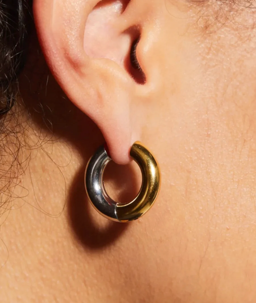 HoopLa Style  | Undecided Two-Tone Earring