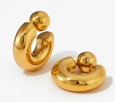 HoopLa Style  | Puffy Thea Hoops - Gold or Silver