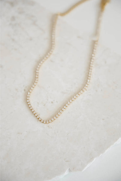 Lavender & Grace  |  August Tennis Necklace, Gold