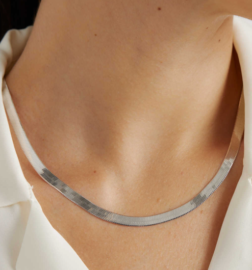 HoopLa Style  | Herringbone Necklace - Silver