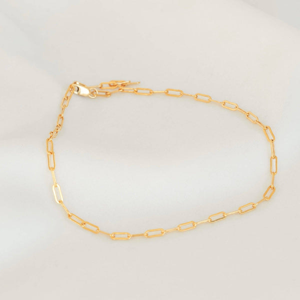 Petite Gold  |  Paperclip Anklet