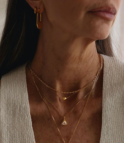 Sarah Mulder  |  Trillion Necklace, Moonstone Gold