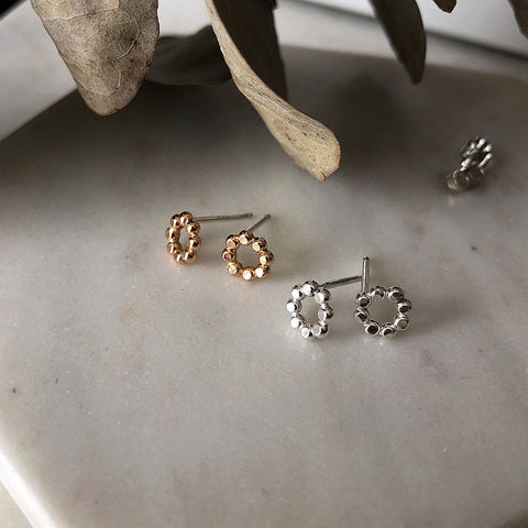 Strut |  Mini Prism Full Circle Studs - Gold or Silver