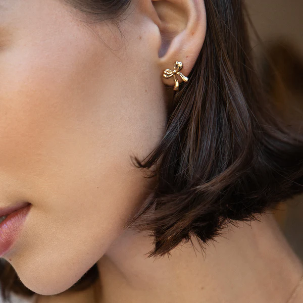 Leah Alexandra  |  Bow Petite Earrings - Gold or Silver