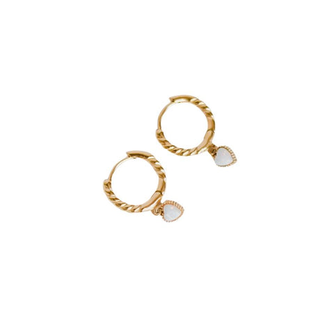 Petite Gold  |  Opal Love Earrings