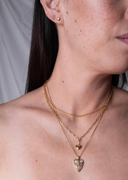 Sarah Mulder  |  Puffy Heart Necklace, Gold or Silver