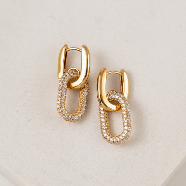 Lover's Tempo  |  Solana Paperclip Drop Hoop Earrings