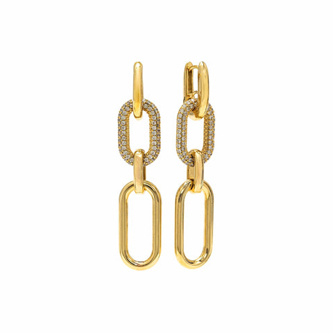 Lover's Tempo  |  Solana Paperclip Triple Drop Hoop Earrings