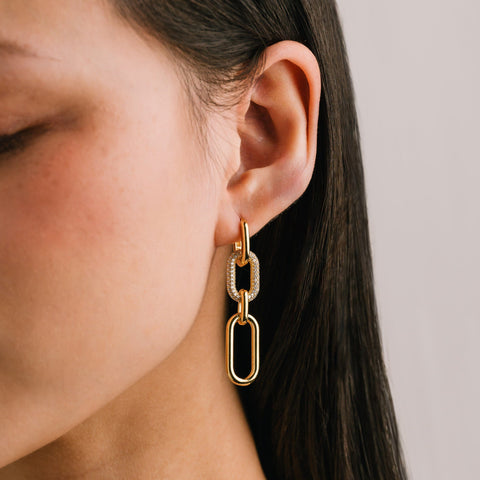 Lover's Tempo  |  Solana Paperclip Triple Drop Hoop Earrings