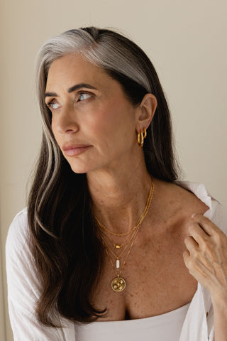 Sarah Mulder  |  Lang Necklace, Faceted Pearl Gold