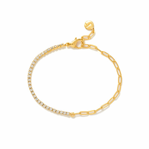 Lover's Tempo  |  Tennis Paperclip Bracelet, Gold