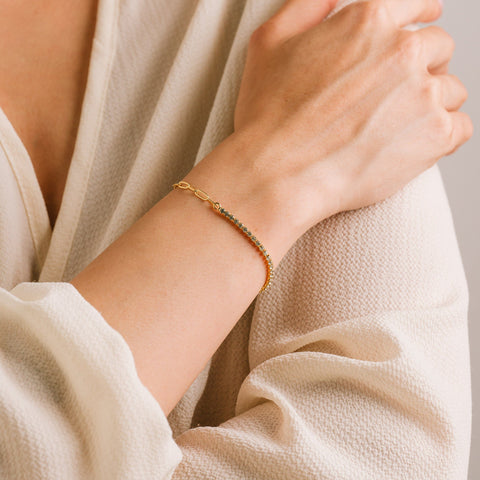 Lover's Tempo  |  Tennis Paperclip Bracelet, Gold