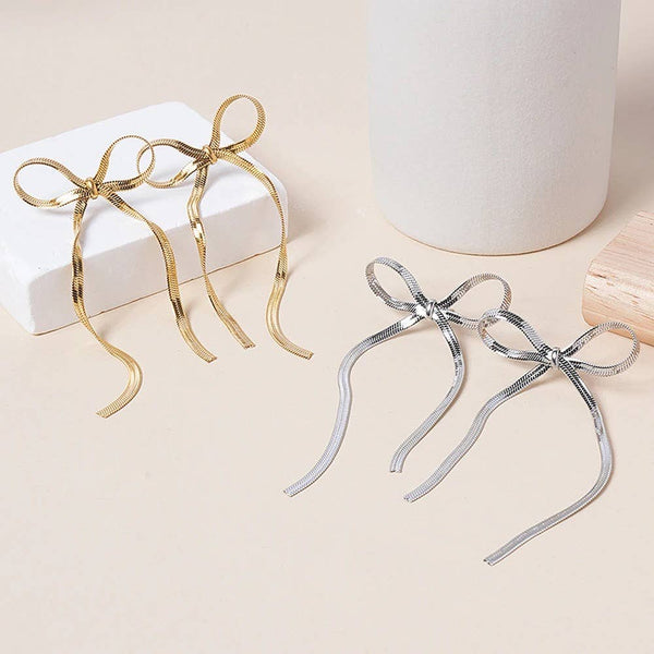 HoopLa Style  |  Bow Chain Earrings