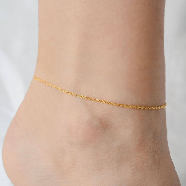 Petite Gold  |  French Rope Anklet
