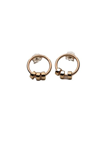 Strut |  Comfort Collection - Beaded Circle Stud Earrings - Gold