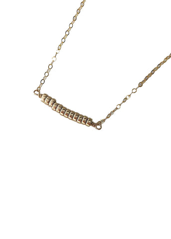 Strut |  Comfort Collection - Petite Gold Bead Bar Necklace