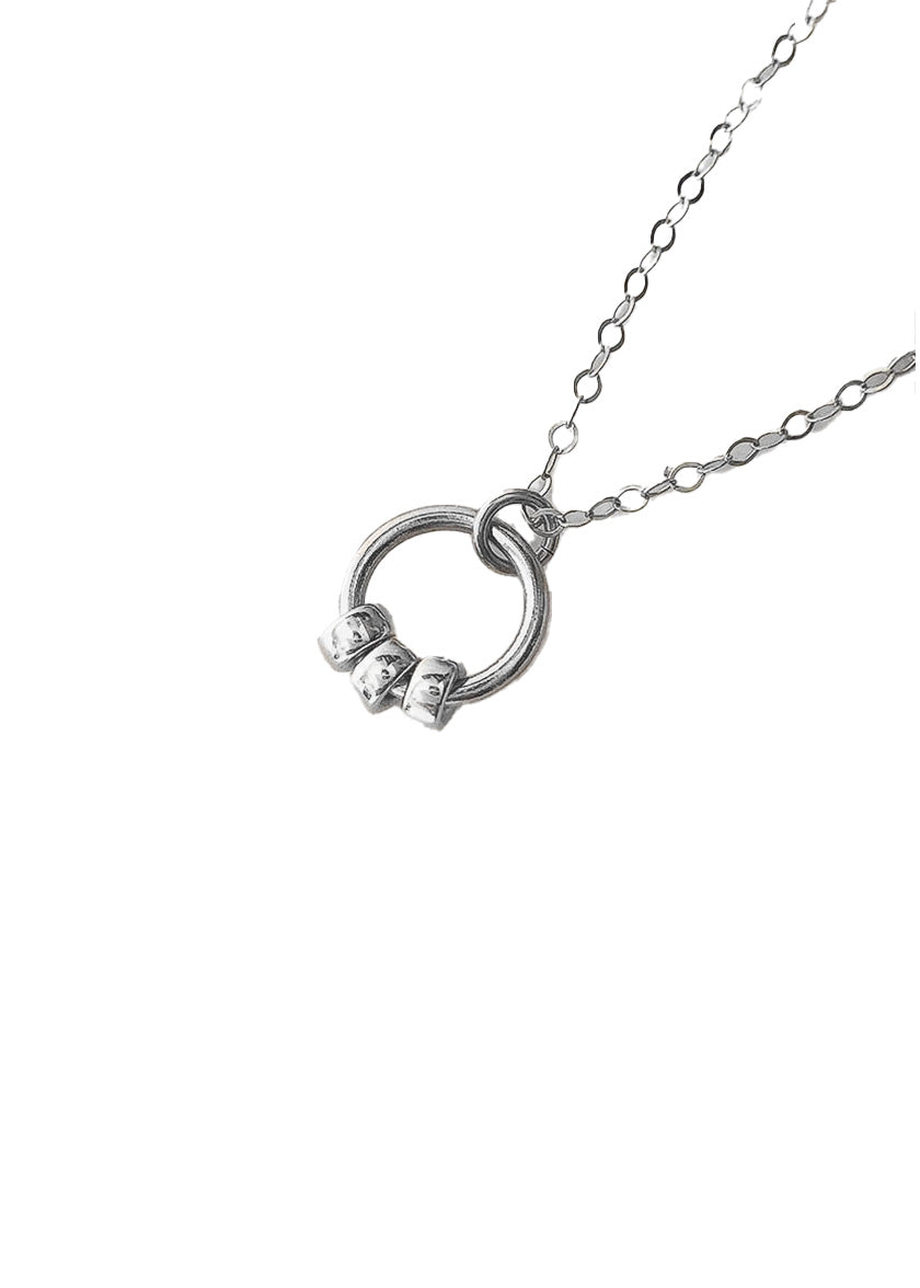 Strut |  Comfort Collection - Beaded Circle Pendant Necklace - Silver