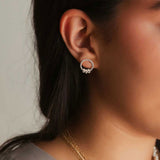 Strut |  Comfort Collection - Beaded Circle Stud Earrings - Silver