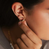 Strut |  Comfort Collection - Beaded Circle Stud Earrings - Silver