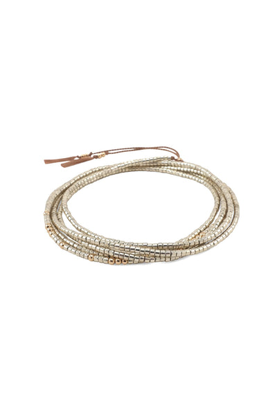 Abacus Row Gobi Wrap Bracelet Necklace Silver