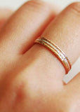 Delicate minimalist Glimmer stacking rings