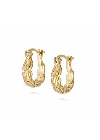 Daisy London  |  Leaf Hoop Earrings, Gold - SOLD OUT