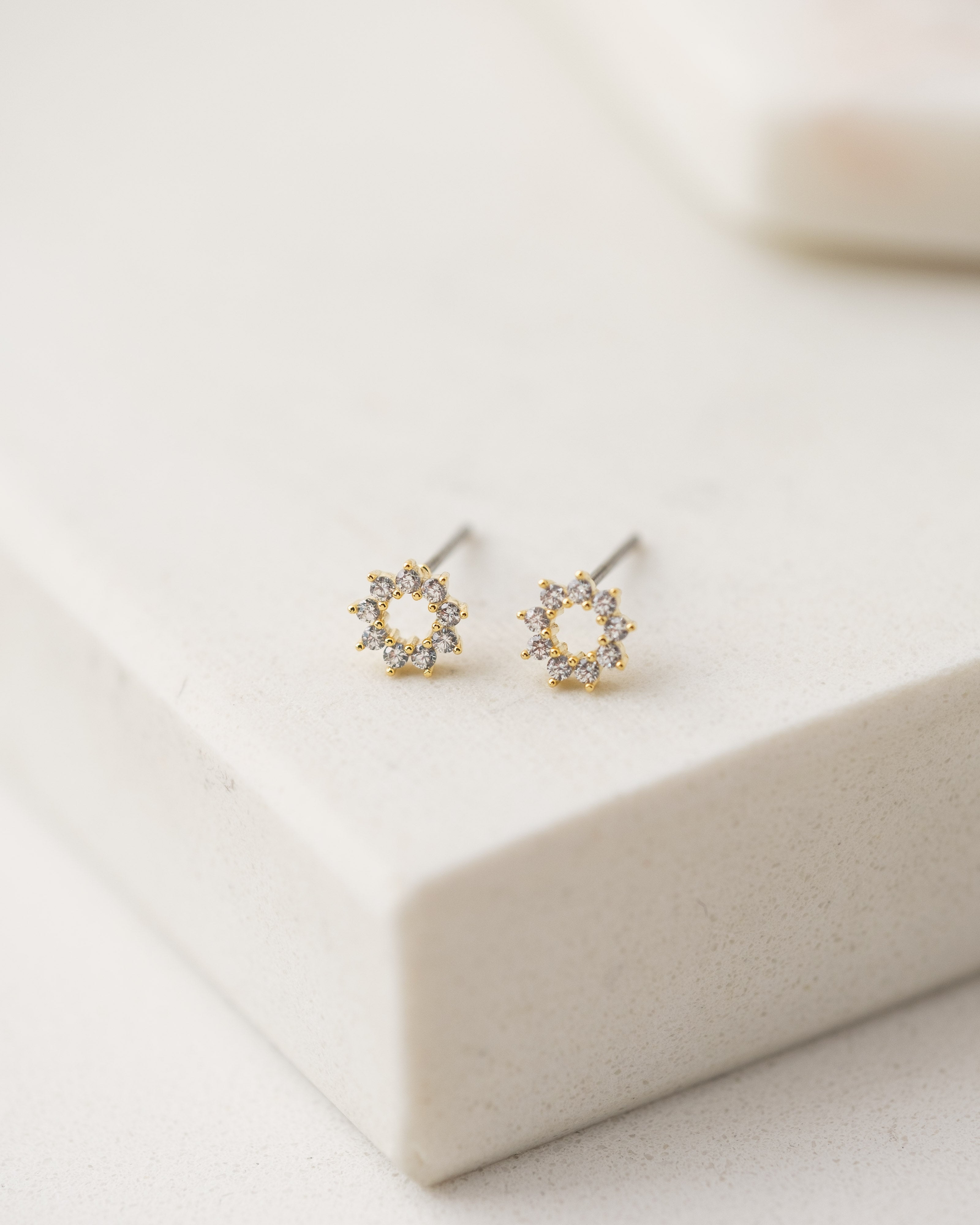 Lover's Tempo  |  Halo Mini Stud Earrings, Gold or Silver