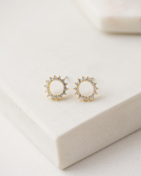 Lover's Tempo  |  Halo Stud Earrings, Gold or Silver
