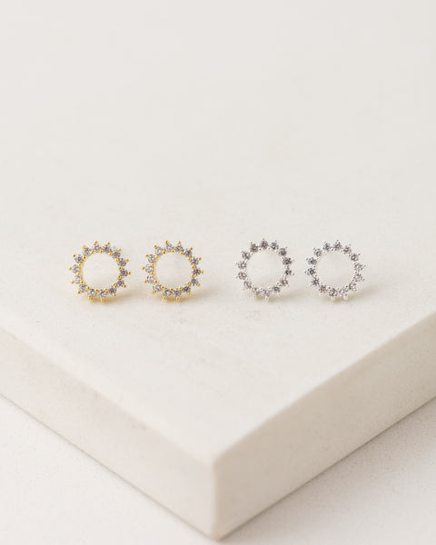 Lover's Tempo  |  Halo Stud Earrings, Gold or Silver