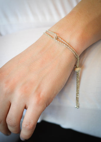 Janelle Khouri Sparkle Wrap Bracelet, Silver