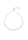 Leah Alexandra Bezel Bolo Bracelet Silver