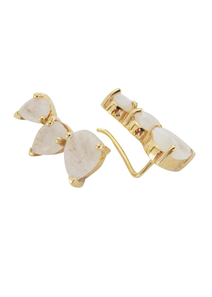 Leah Alexandra Sunny Ear Climbers in Moonstone