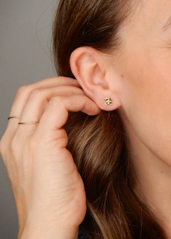 Little Gold Primrose Stud Earrings