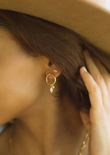 Sarah Mulder  |  Cali Earrings, Gold, Silver or Silver Onyx