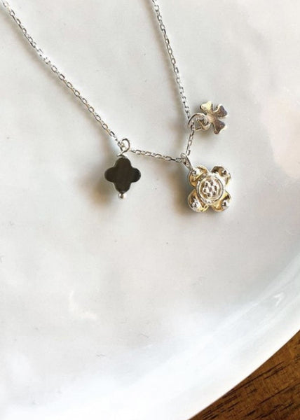 Sophie Deschamps  |  Clover Charm Necklace, Gold or Silver